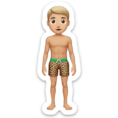 white guy with lepord shorts and skinny bones sticker