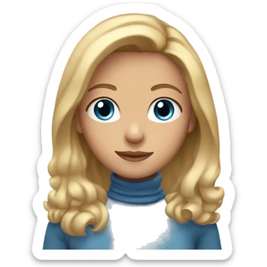 girl with shoulder-length blond hair and blue eyes sticker