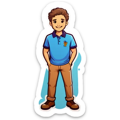 Doodle in polo shirt sticker