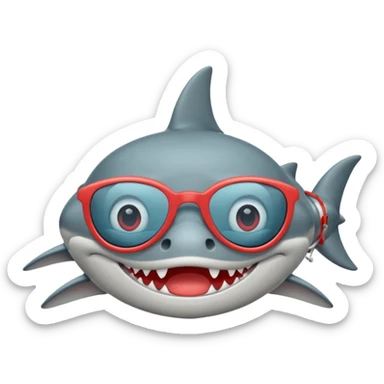 Tiburón con lentes sticker