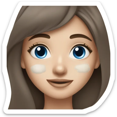 White Skin care on white freackles skin of a brunett blue eyes girl  sticker