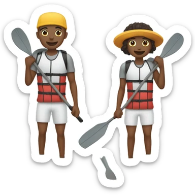 kayaking duo sticker