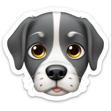 Um emoji de um cachorro com uma expressão triste ou desconfortável, talvez com as orelhas abaixadas e os olhos fechados, como se estivesse gemendo. sticker
