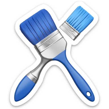 art blue paint brush  sticker