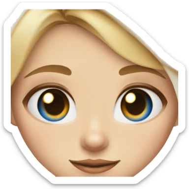 Blond girl with blue eyes with a calico cat  sticker