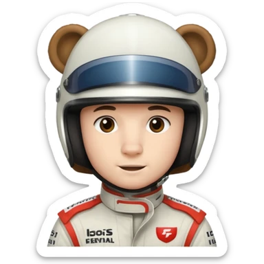 f1 driver white bear sticker