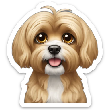 Perro peludo chico tipo yorki feo sticker