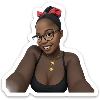 smiling girl in car selfie sticker