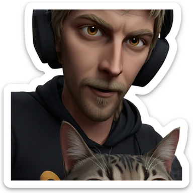 realistic male cat meme sticker