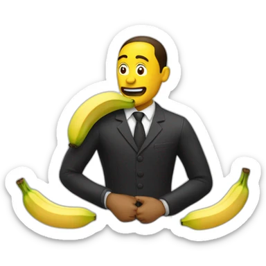 homme noir qui mange une banane sticker