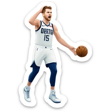 Luka Dončić shooting a three  sticker