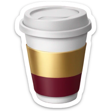 Coffee cup - “Sophisticated burgundy coffee cup with a gold rim sticker