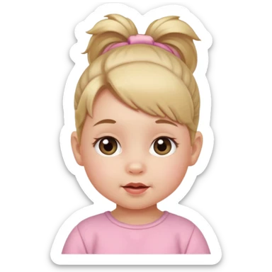 baby with ponytail sticker