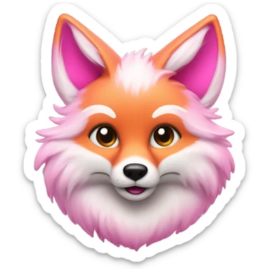 Pink fox sticker