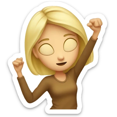 blonde girl doing dab sticker