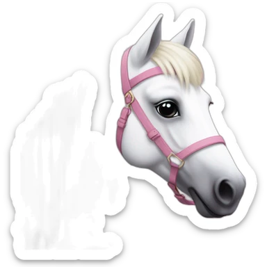 Poney blanc avec le bout du museau rose sticker