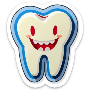 Smiling tooth sticker