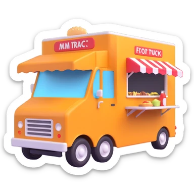 generate me a 3D food truck sticker
