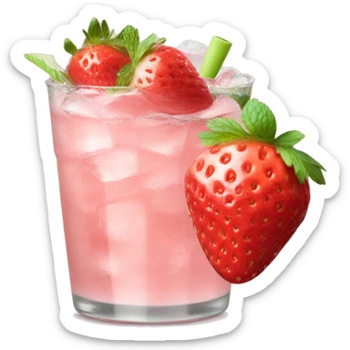 Pastel pink mojito strawberry  sticker