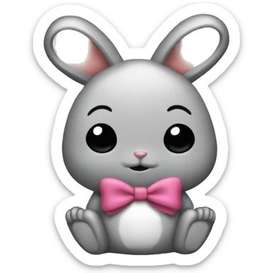 Little rabbit with body suit and bow sticker