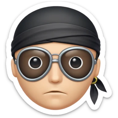 pirate eyepatch object icon, black eyepatch with strap, 3D cartoon, mobile game icon style, centered, clean background, no text, no watermark
 sticker