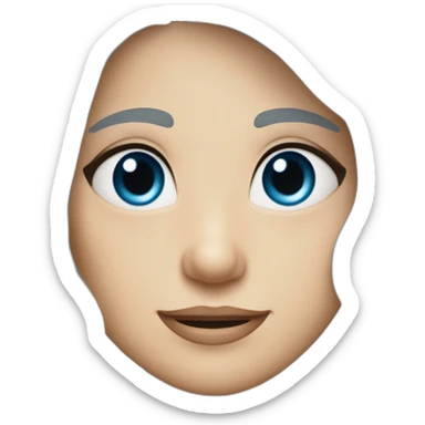 Grey hair, thinning on top, blue eyes, dimple on right cheek, gap between upper two front teeth, no mustache sticker