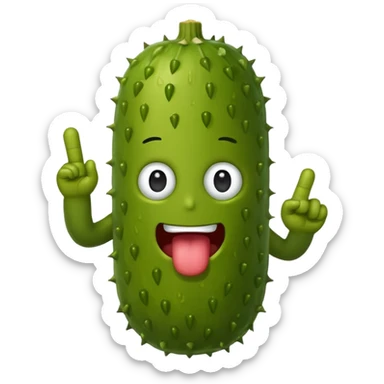 Pickle middle finger sticker