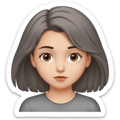 Une fille qui s’appelle Angèle aux cheveux marrons de neuf ans, qui adore les Capi, barra et aux yeux gris sticker