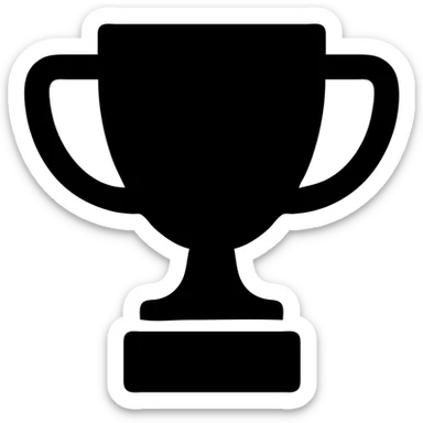 trophy icon, geometric shapes, easy to recognize sticker