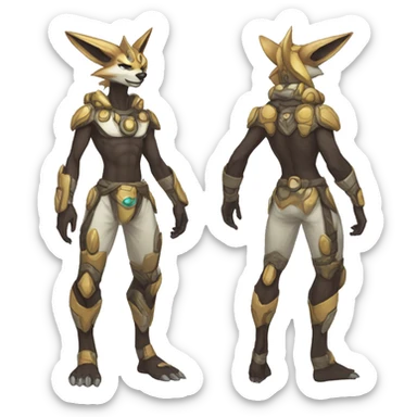 Anthro Bagbean-Protogen-Synth-Primagen-Fakémon Full Body sticker