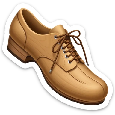 Un zapato de madera estilo Polonia . El zapato está tallado a mano. Pero de madera  peo que no tenga cordon sticker