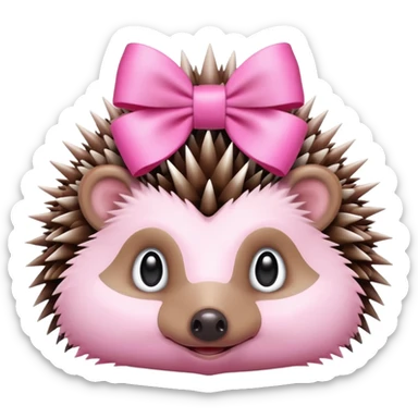 Hedgehog with pink bow sticker