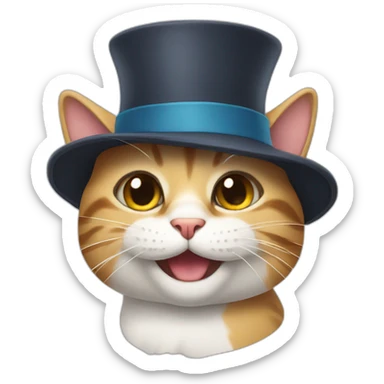 cat with hat smiling sticker