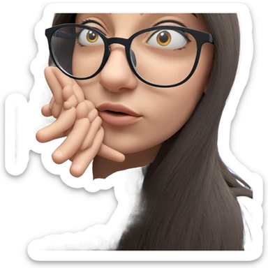 girl with glasses and long hair sticker