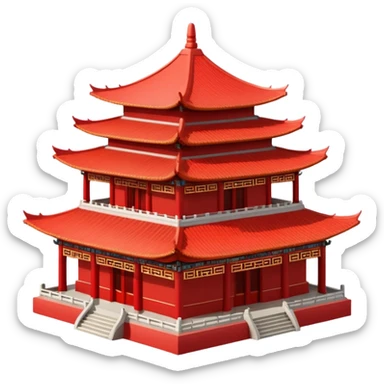 Chinese traditional building that looks a bit like a temple sticker