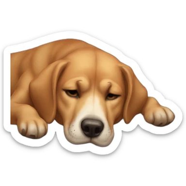 perro durmiendo sobre una cama sticker