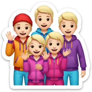 interactive kids playing together sticker