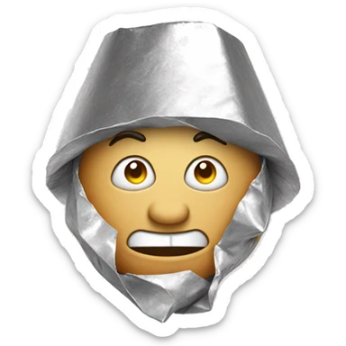 the stupid face with the tinfoil hat sticker