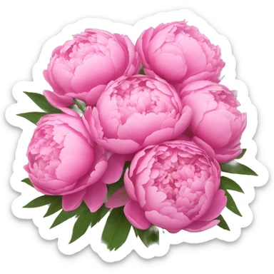 large bouquet of pink peonies sticker