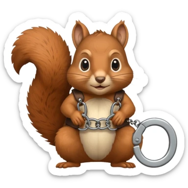 Squirrel in handcuffs sticker