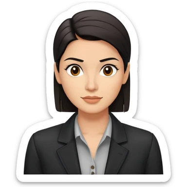 Attractive broad-shouldered Hispanic TV presenter, light brown complexion, square face with defined jawline, short straight black hair combed back with faded sides, friendly expression, black jacket with white buttoned shirt sticker
