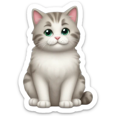 2 fluffy cat in love kiss sticker