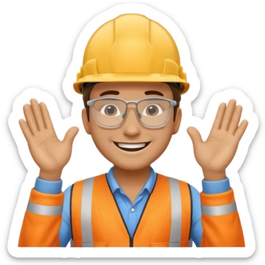 clap hand with men head in between slap hard sticker