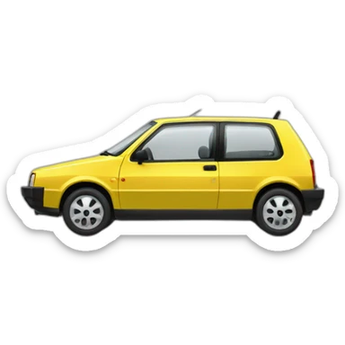 yellow fiat uno sporting sticker