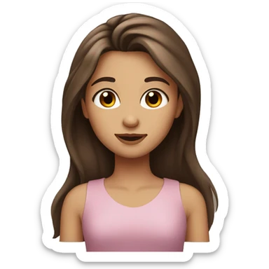 girl with long brown hair and long lashes and brown eyes sticker