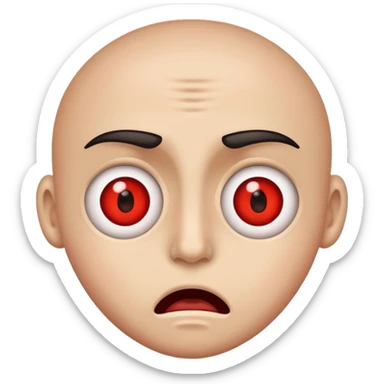 face with wide, bloodshot eyes, anxious or shocked sticker