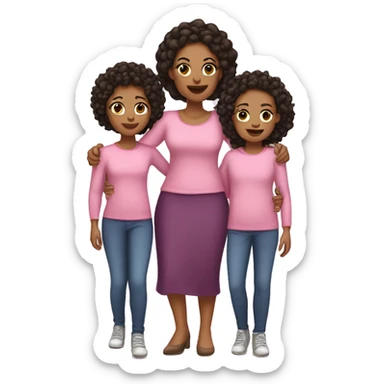 Lightskin mom with three daughters sticker