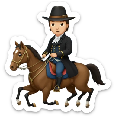 paul revere alerting on his horse sticker