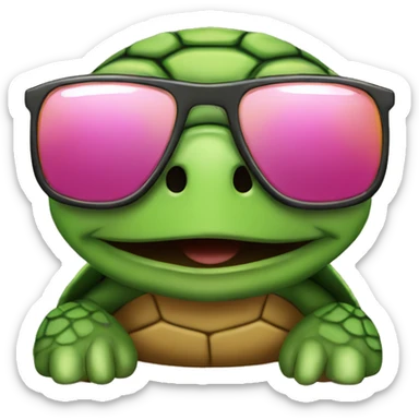 Turtle with sunglasses and like sticker