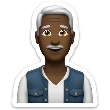 gere um emoji de homem negro com tranças  sticker